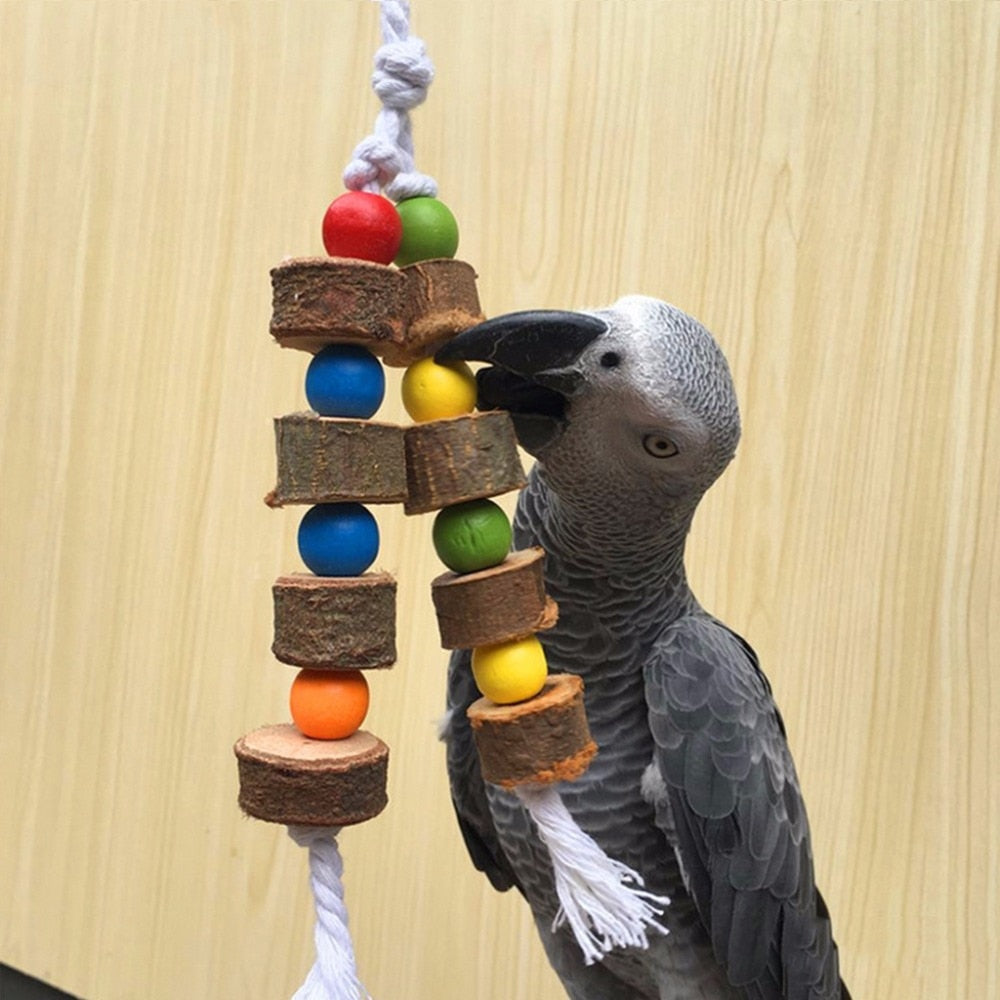 Colorful Hanging Cage Parrot Toy
