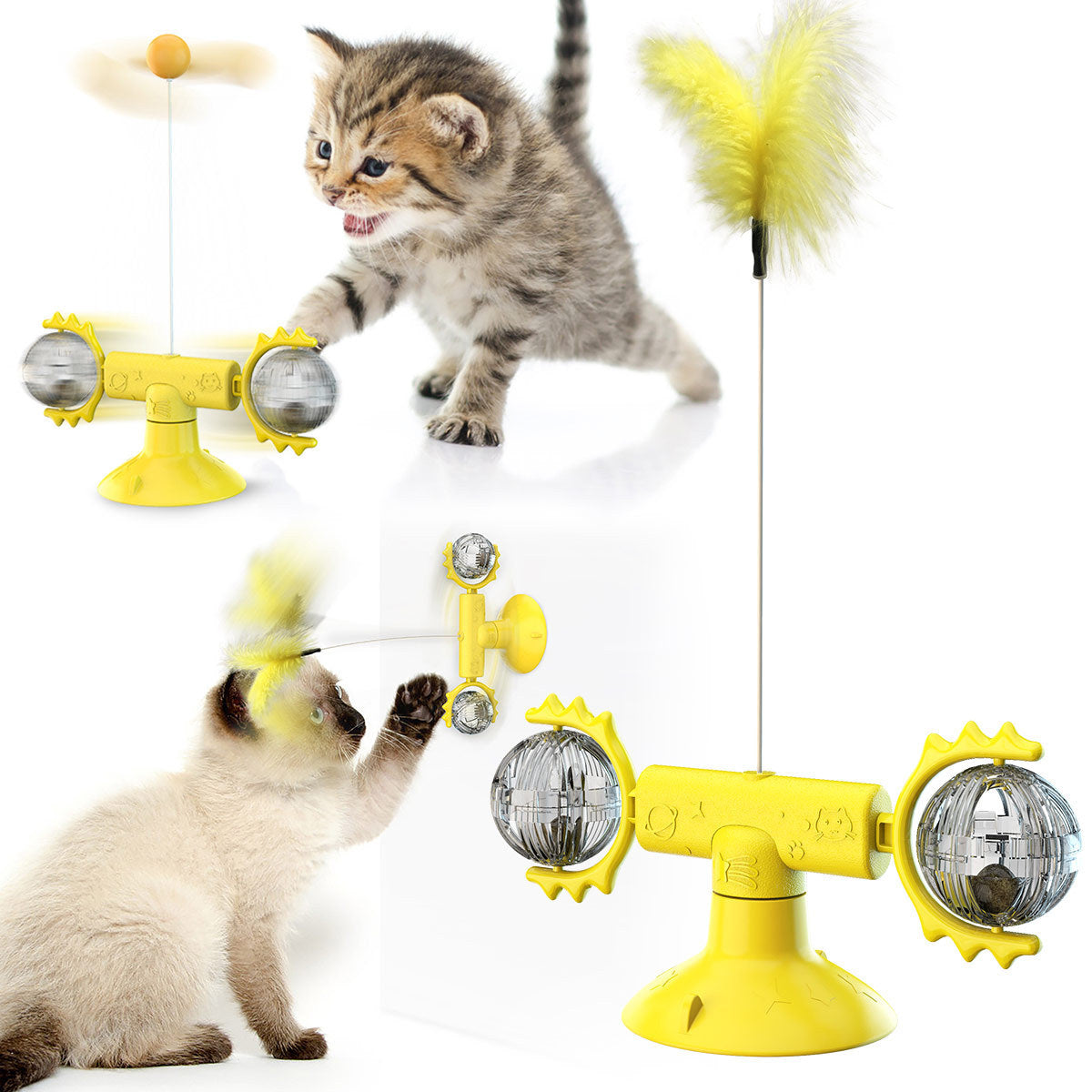 Suction Cup Windmill Cat Toy