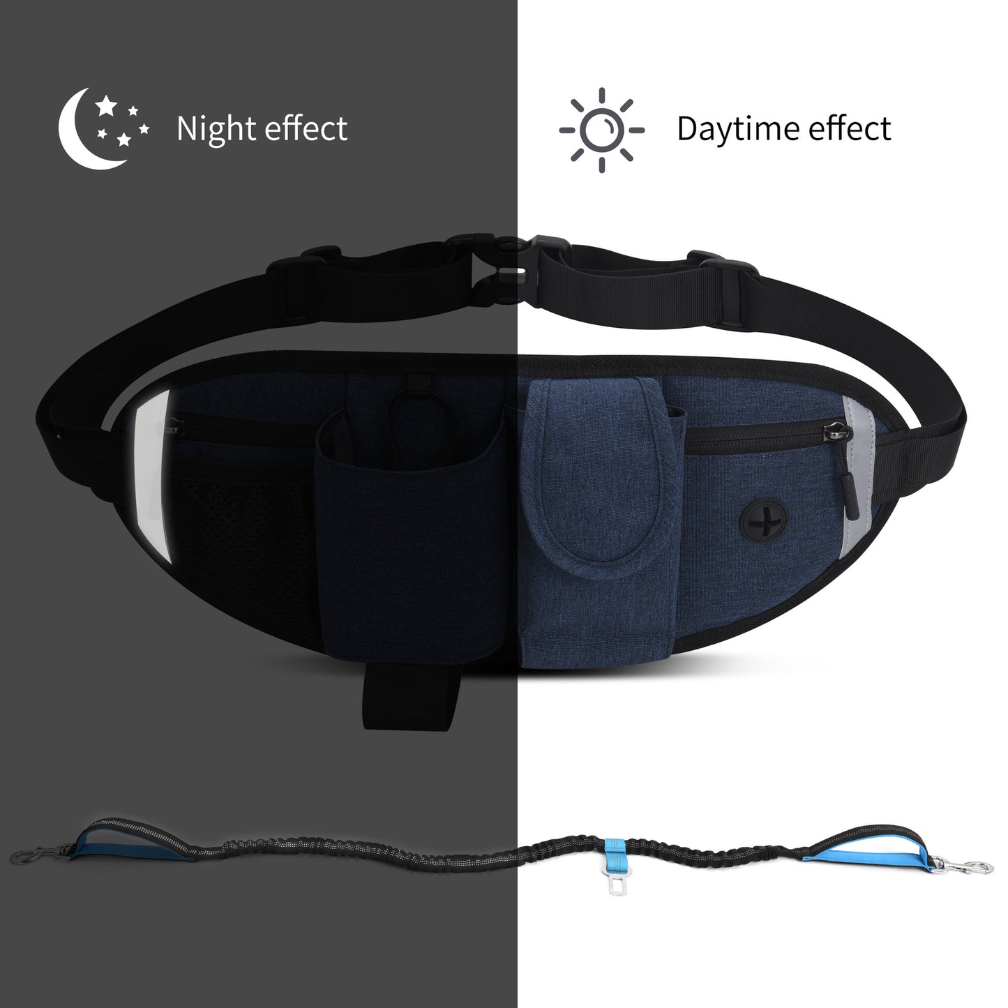 Hands Free Elastic Dog Walking Fanny Pack