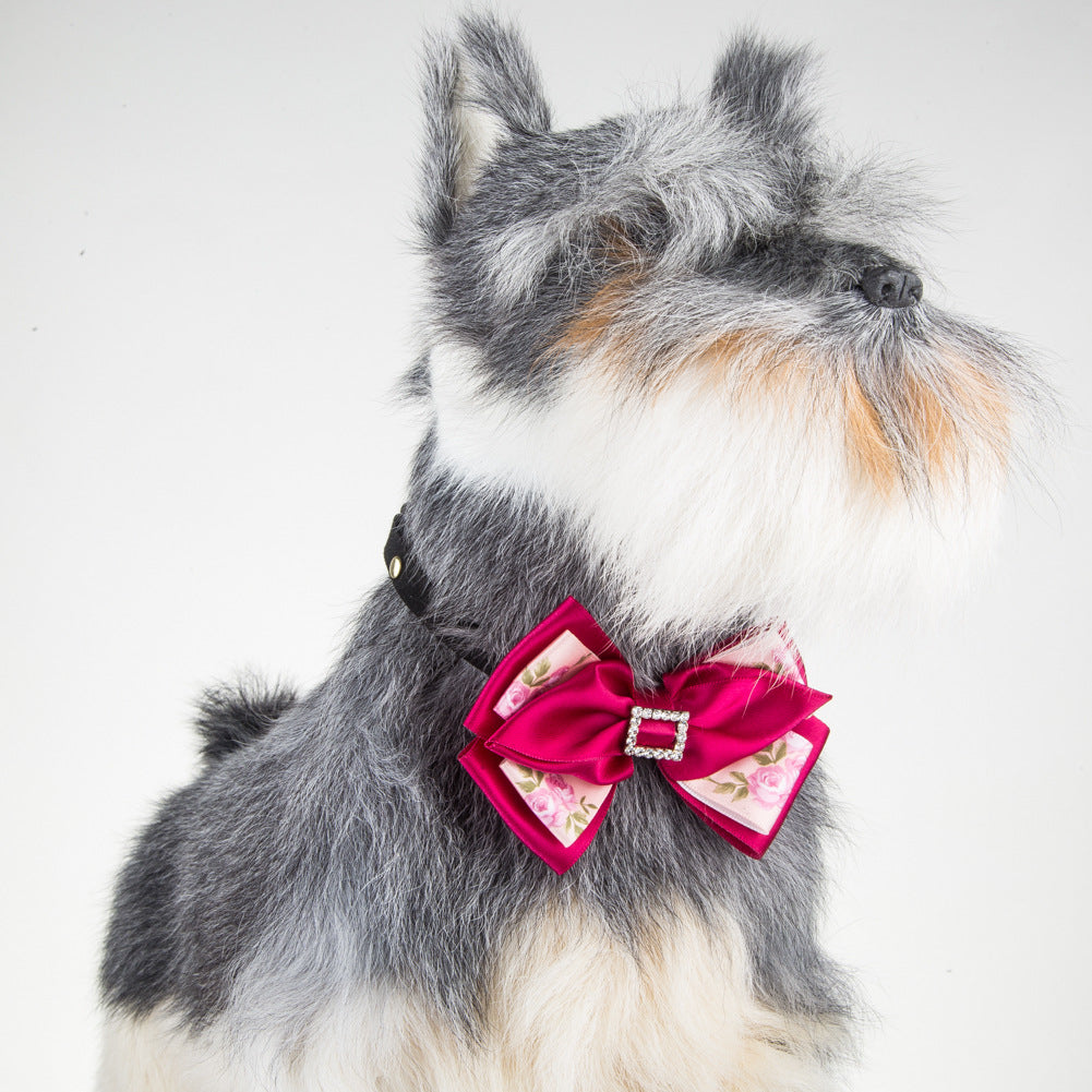 Hot Pink Diamond Pet Bow Tie