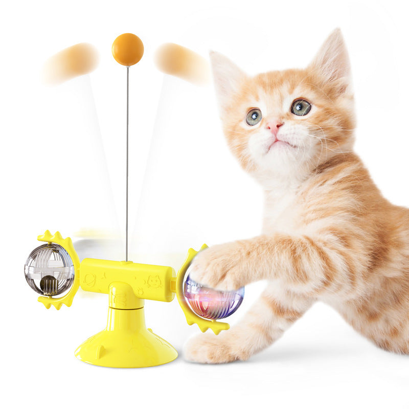 Suction Cup Windmill Cat Toy