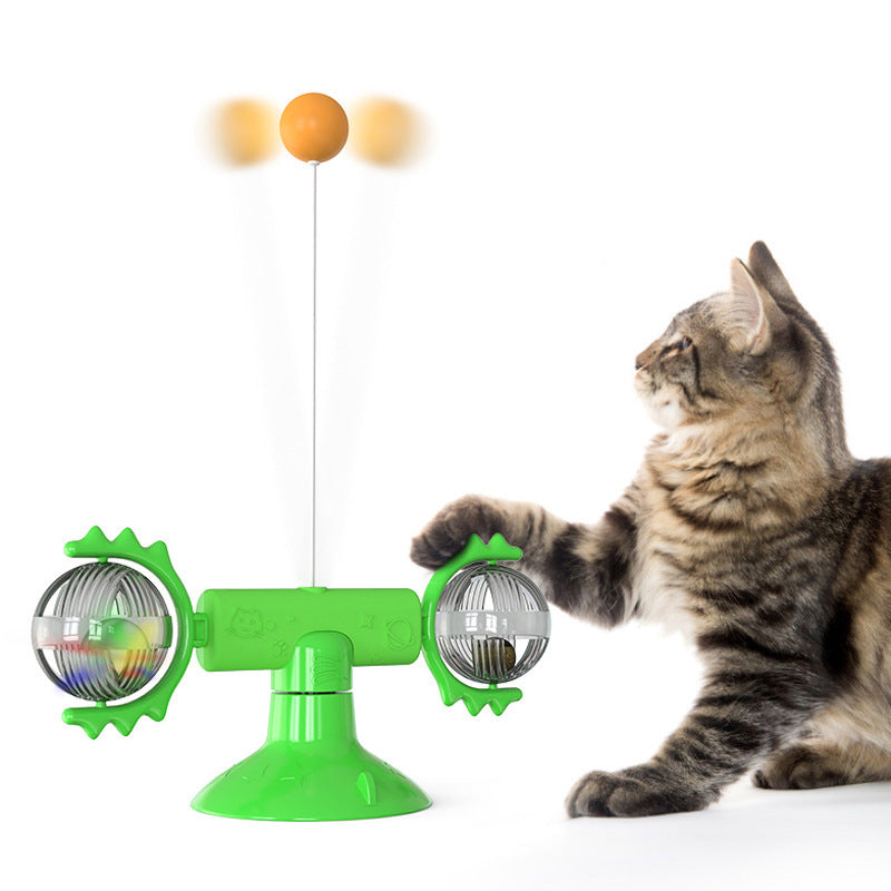 Suction Cup Windmill Cat Toy