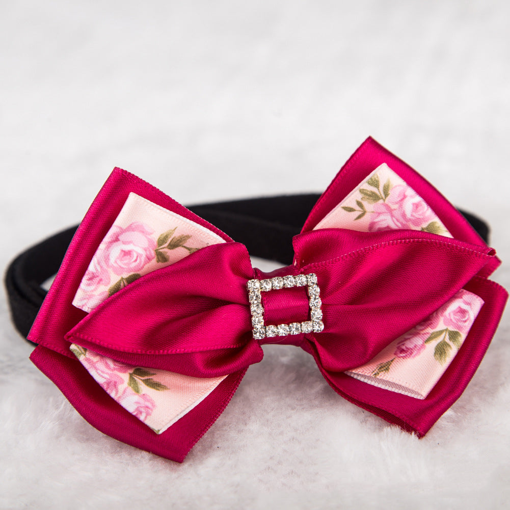 Hot Pink Diamond Pet Bow Tie