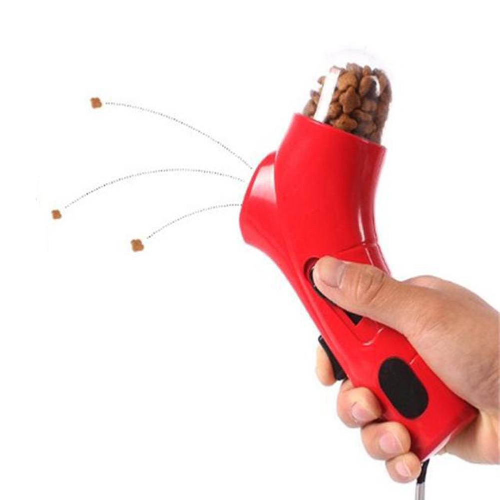 TINGHAO Dog Cat Treat Launcher Snack Food Feeder Catapult Pet Interactive Training Tool