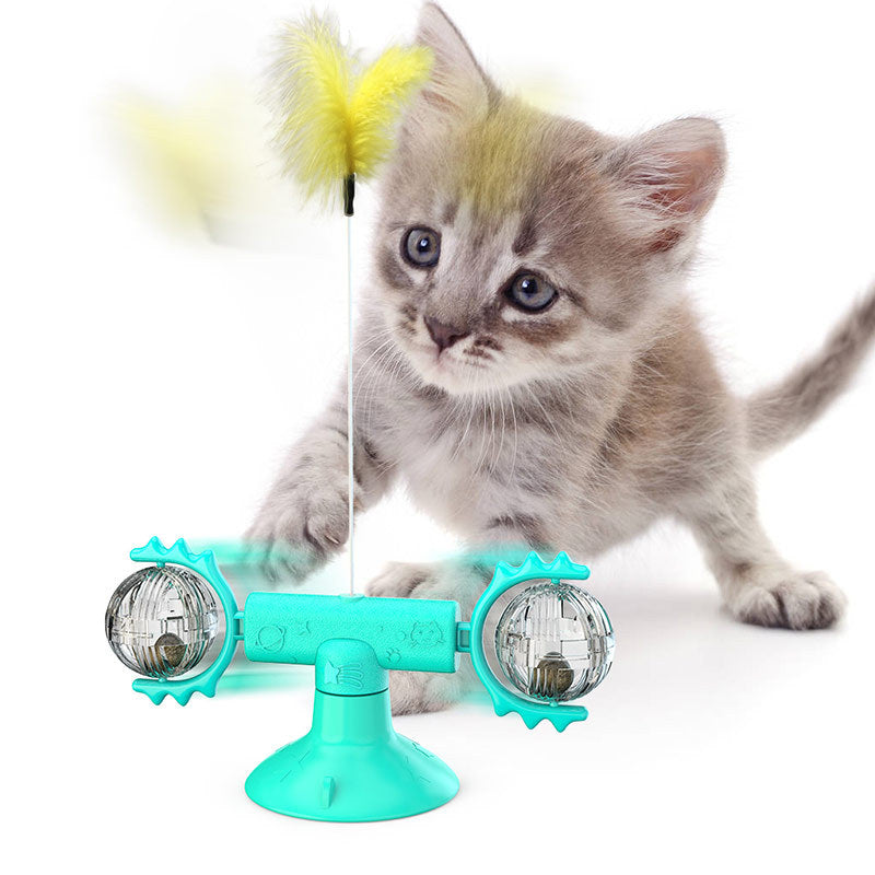 Suction Cup Windmill Cat Toy