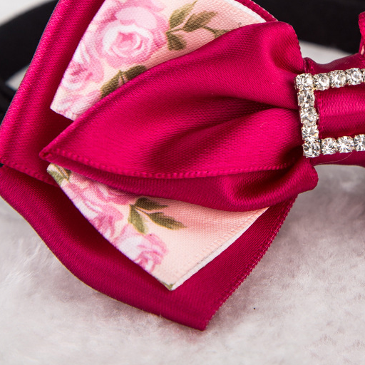 Hot Pink Diamond Pet Bow Tie