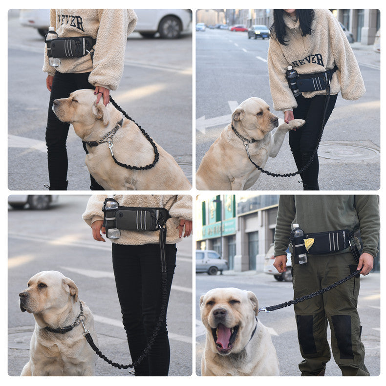 Hands Free Elastic Dog Walking Fanny Pack