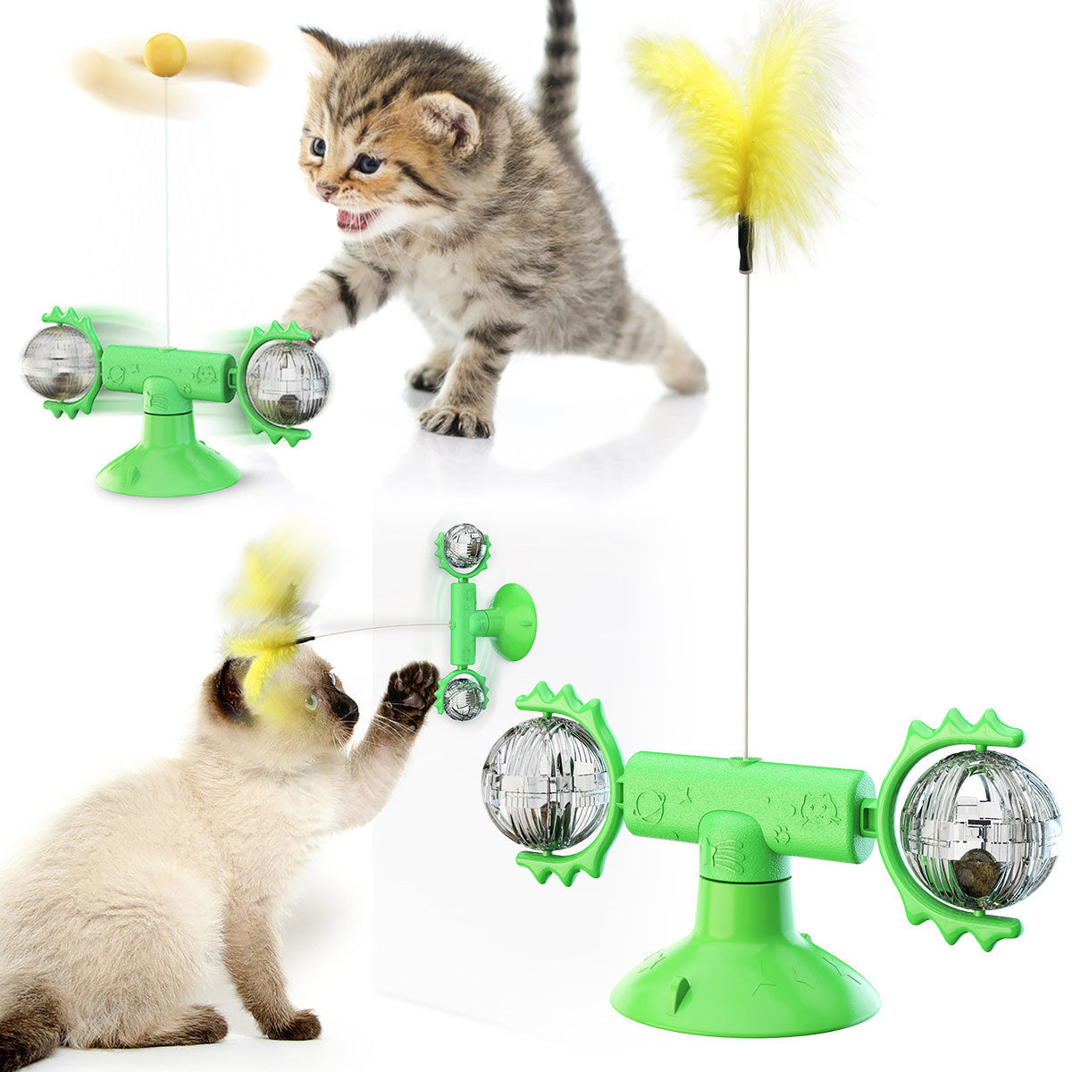 Suction Cup Windmill Cat Toy