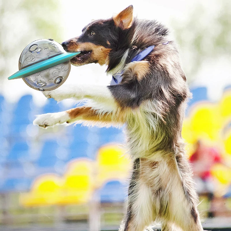 Dog Flying Saucer Toys Chew Leaking Slow Food Feeder