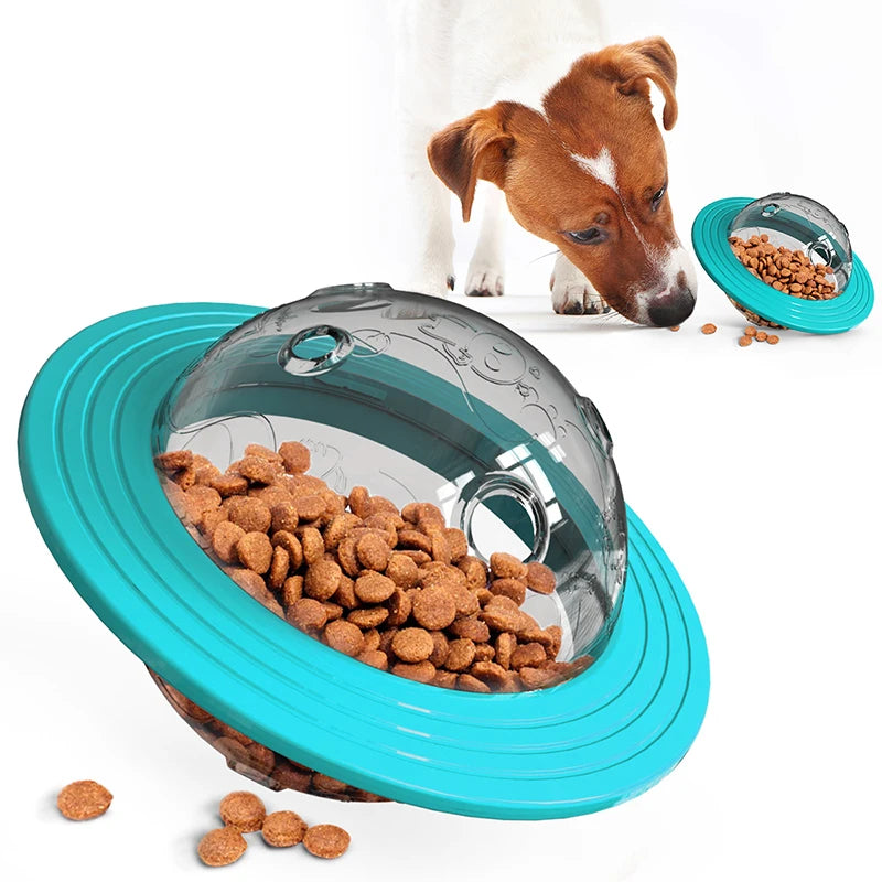 Dog Flying Saucer Toys Chew Leaking Slow Food Feeder