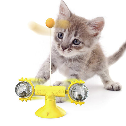 Suction Cup Windmill Cat Toy