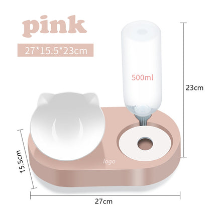 Cat and Dog Bowl Water/Food Dispenser With Automatic Water Storage