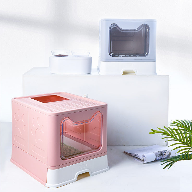 Enclosed Top-Entry Cat Litter Box