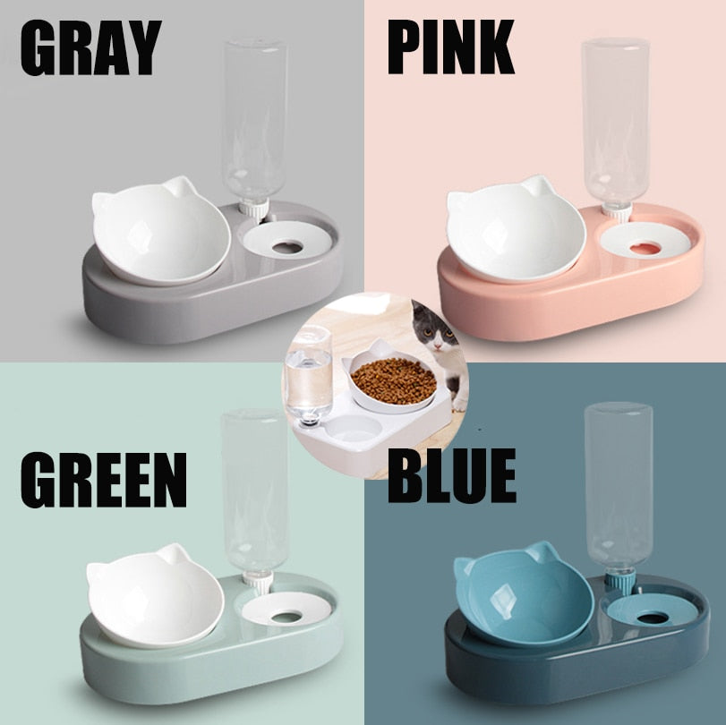 Cat and Dog Bowl Water/Food Dispenser With Automatic Water Storage